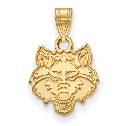 10K Gelbgold Logoart Arkansas State University Wolf Klein Anhänger