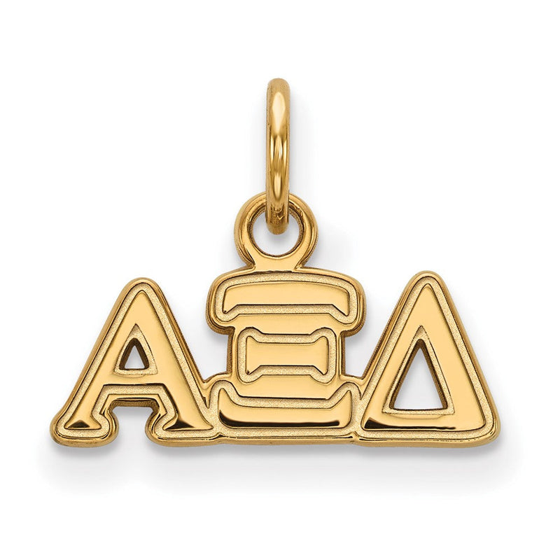 Vergoldet Sterlingsilber Logoart Alpha Xi Delta Sorority Greek Buchstaben Extra Klein Anhänger