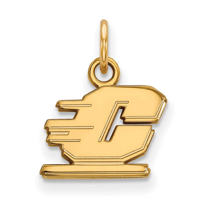 10K Gelbgold Logoart Central Michigan University Buchstabe C Extra Klein Anhänger