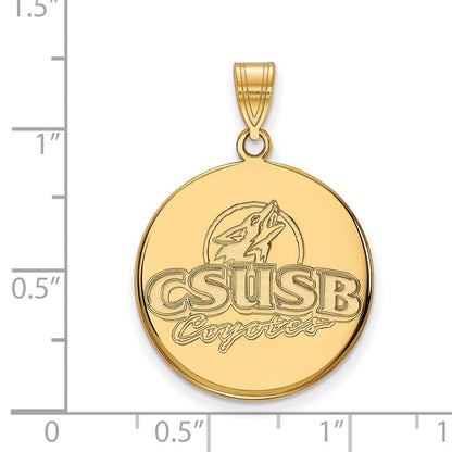 10K Gelbgold Logoart California State University San Bernardino Coyotes Groß Plättchen Anhänger