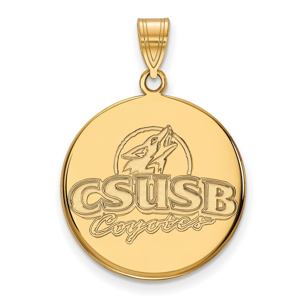 10K Gelbgold Logoart California State University San Bernardino Coyotes Groß Plättchen Anhänger