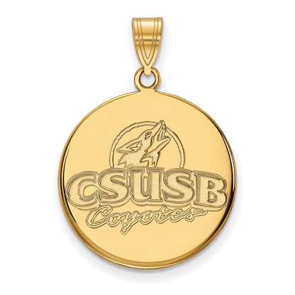 10K Gelbgold Logoart California State University San Bernardino Coyotes Groß Plättchen Anhänger