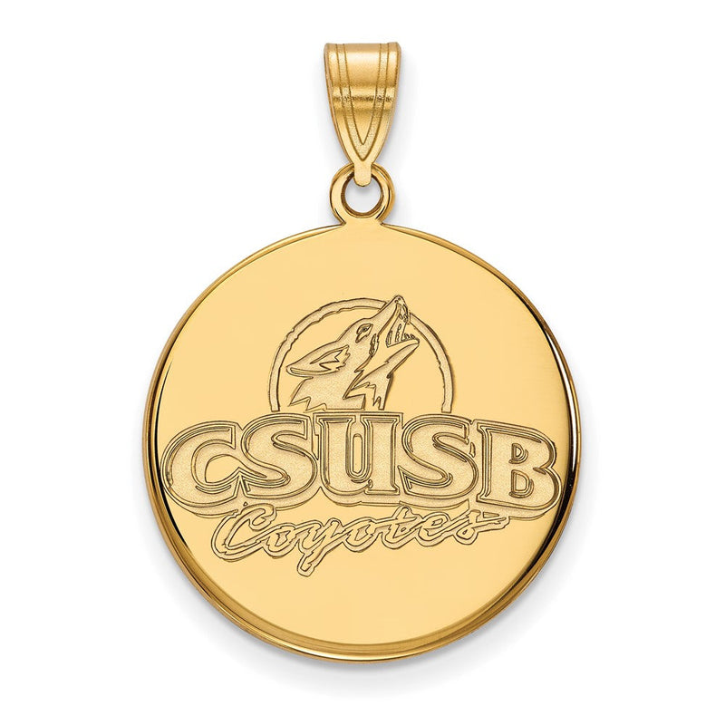 10K Gelbgold Logoart California State University San Bernardino Coyotes Groß Plättchen Anhänger