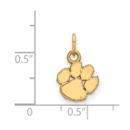 10K Gelbgold Logoart Clemson University Tiger Paw Extra Klein Anhänger