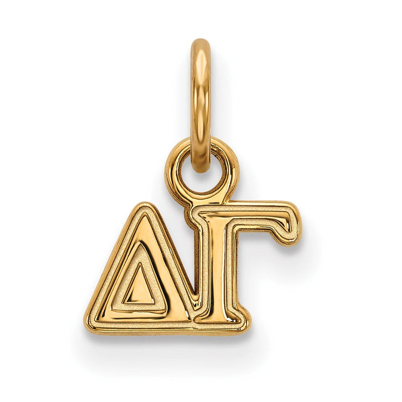 Vergoldet Sterlingsilber Logoart Delta Gamma Sorority Greek Buchstaben Extra Klein Anhänger