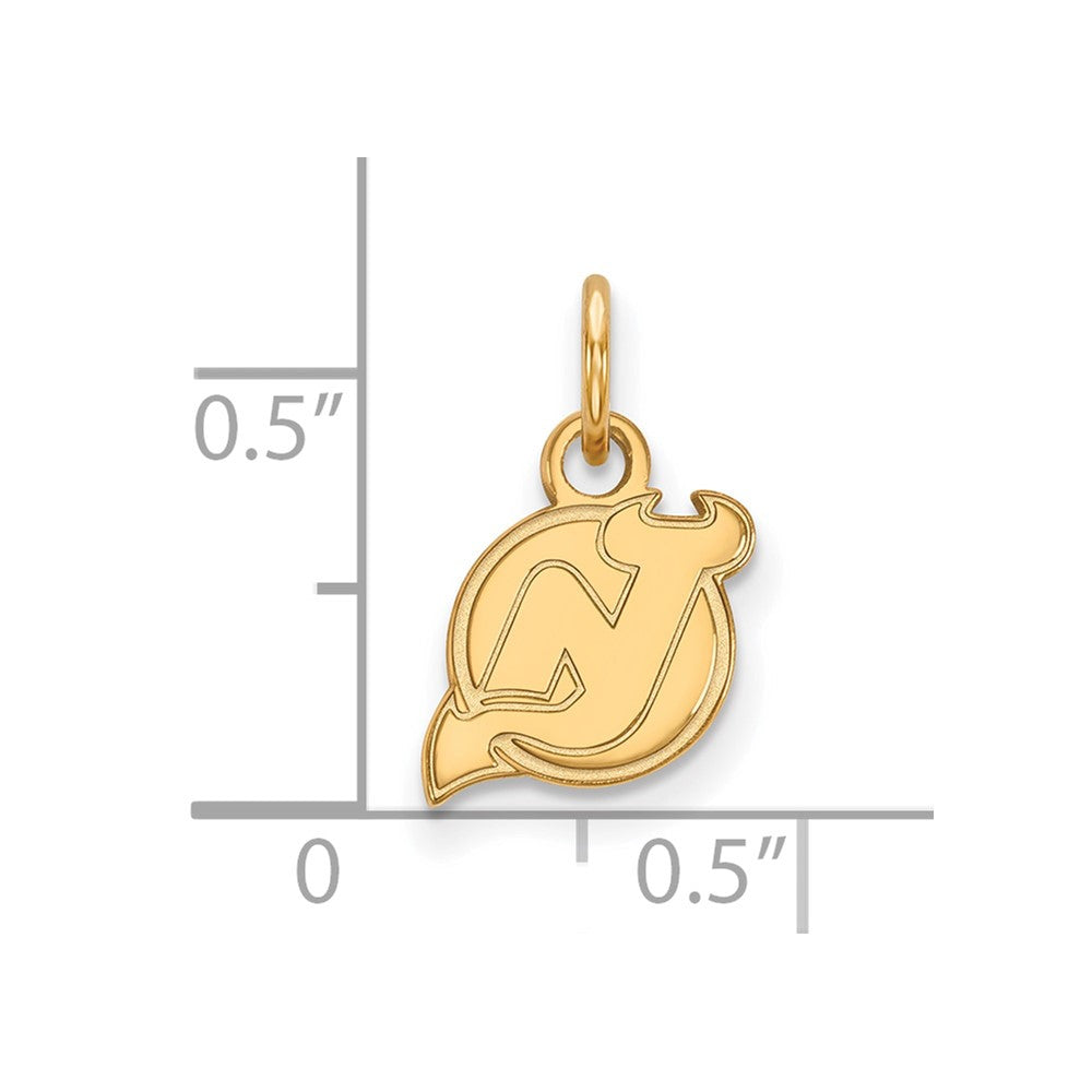 14K Gelbgold Nhl Logoart New Trikot Devils Extra Klein Anhänger