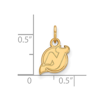 10K Gelbgold Nhl Logoart New Trikot Devils Extra Klein Anhänger