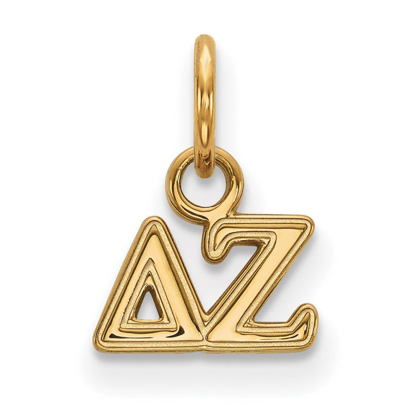 Vergoldet Sterlingsilber Logoart Delta Zeta Sorority Greek Buchstaben Extra Klein Anhänger