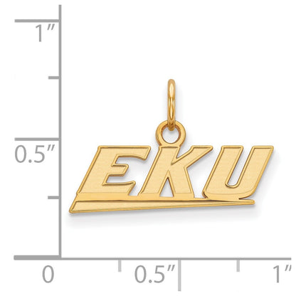 10K Gelbgold Logoart Eastern Kentucky University E K U Extra Klein Anhänger