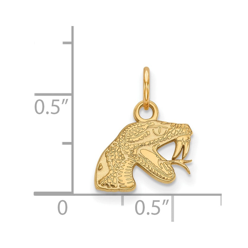 10K Gelbgold Logoart Florida A und M University Rattler Extra Klein Anhänger