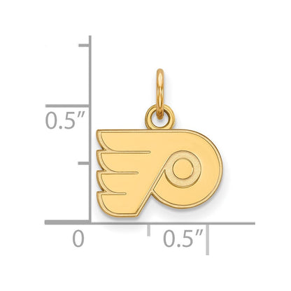 10K Gelbgold Nhl Logoart Philadelphia Flyers Extra Klein Anhänger