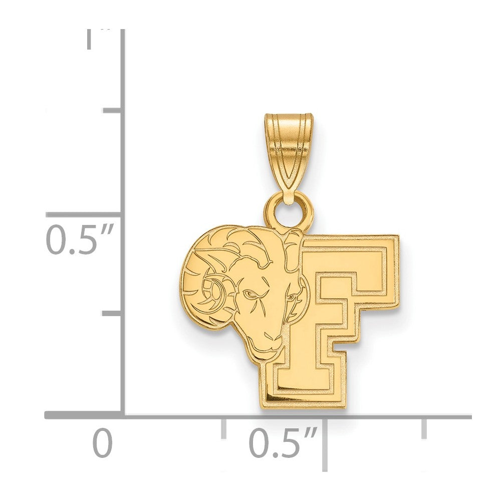 10K Gelbgold Logoart Fordham University Ram Klein Anhänger