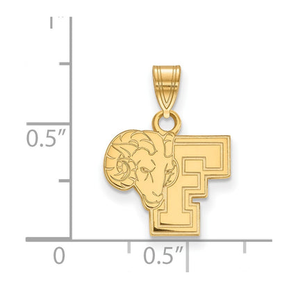 10K Gelbgold Logoart Fordham University Ram Klein Anhänger