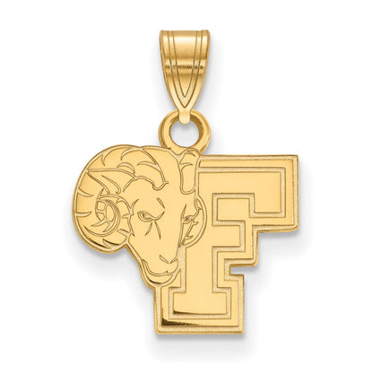 Vergoldet Sterlingsilber Logoart Fordham University Ram Klein Anhänger