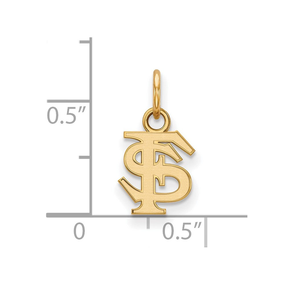 10K Gelbgold Logoart Florida State University F S Extra Klein Anhänger