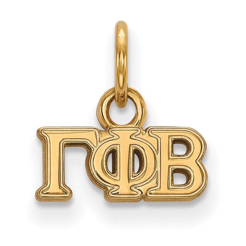 Vergoldet Sterlingsilber Logoart Gamma Phi Beta Sorority Greek Buchstaben Extra Klein Anhänger