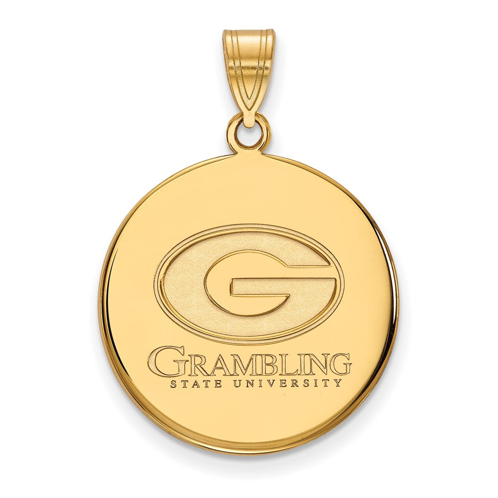 Vergoldet Sterlingsilber Logoart Grambling State University Groß Plättchen Anhänger