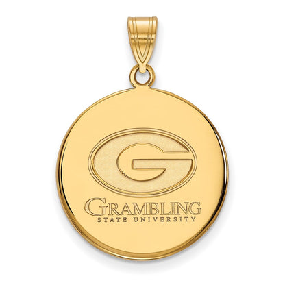 Vergoldet Sterlingsilber Logoart Grambling State University Groß Plättchen Anhänger