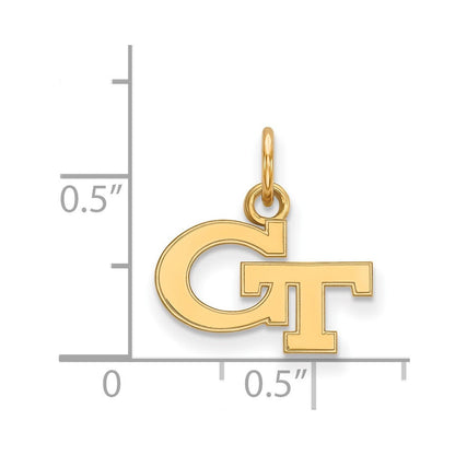 10K Gelbgold Logoart Georgia Institut Of Technologie G T Extra Klein Anhänger