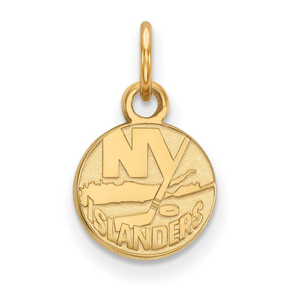 Vergoldet Sterlingsilber Nhl Logoart New York Islanders Extra Klein Anhänger