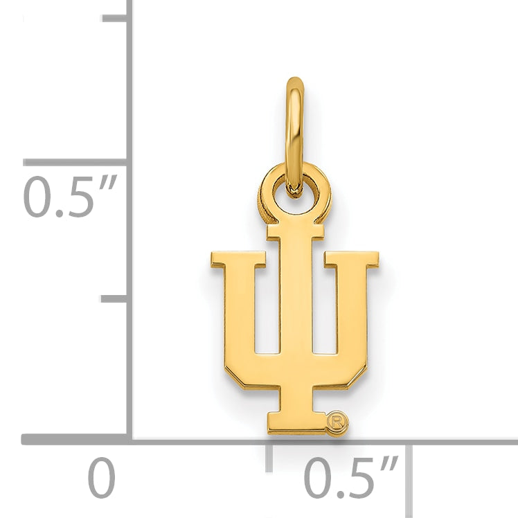 10K Gelbgold Logoart Indiana University I U Extra Klein Anhänger