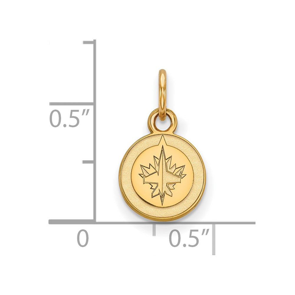 14K Gelbgold Nhl Logoart Winnipeg Jets Extra Klein Anhänger