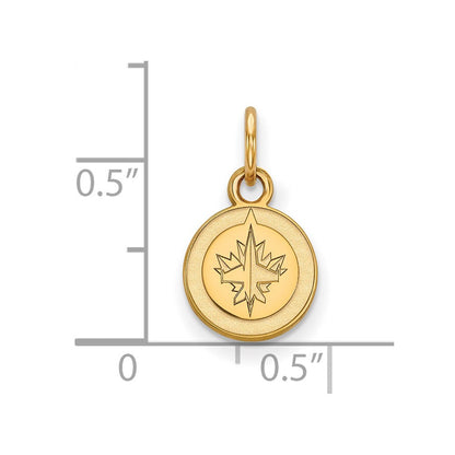 10K Gelbgold Nhl Logoart Winnipeg Jets Extra Klein Anhänger