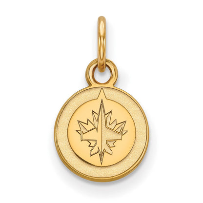 14K Gelbgold Nhl Logoart Winnipeg Jets Extra Klein Anhänger