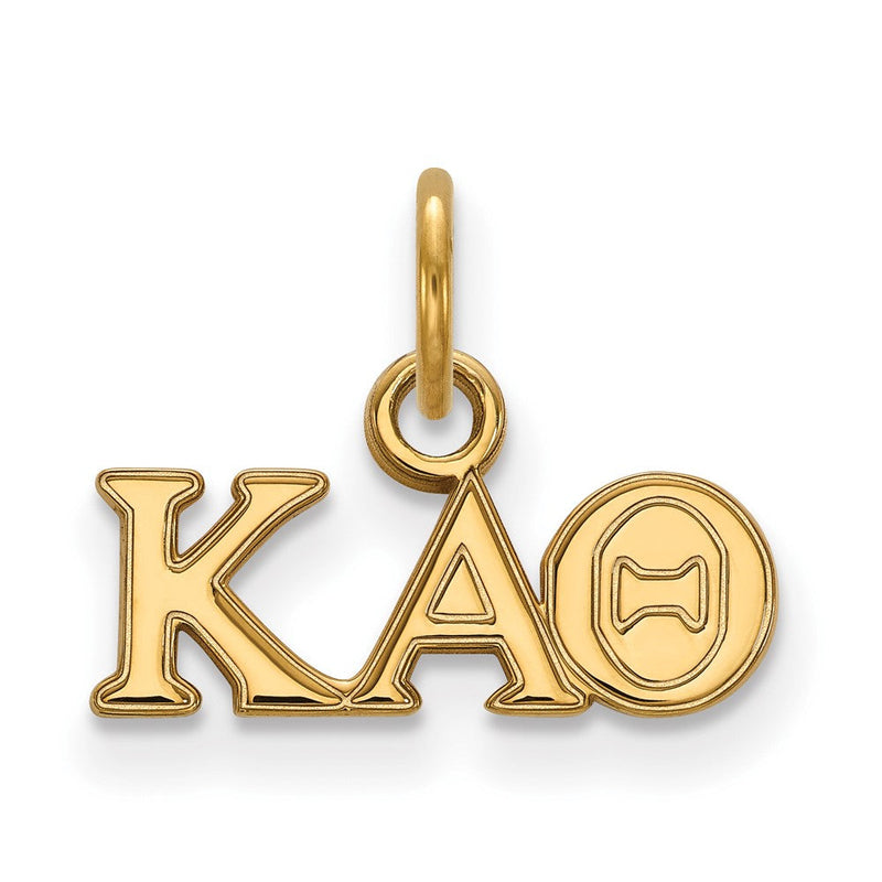Vergoldet Sterlingsilber Logoart Kappa Alpha Theta Sorority Greek Buchstaben Extra Klein Anhänger