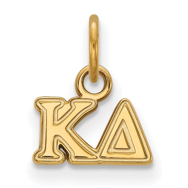 Vergoldet Sterlingsilber Logoart Kappa Delta Sorority Greek Buchstaben Extra Klein Anhänger