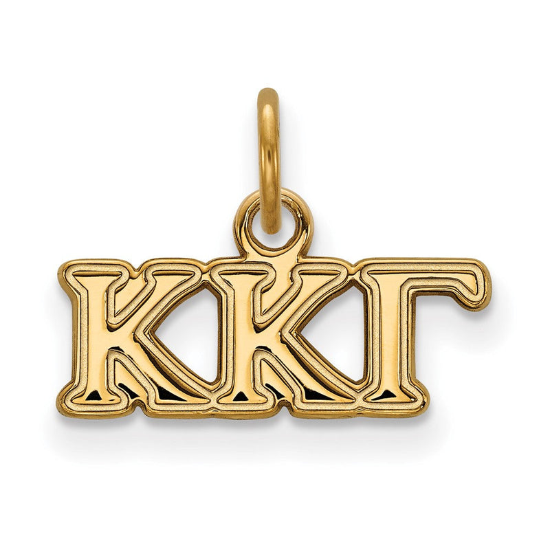 Vergoldet Sterlingsilber Logoart Kappa Gamma Sorority Greek Buchstaben Extra Klein Anhänger