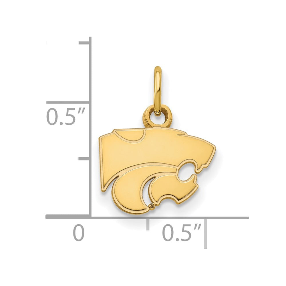 14K Gelbgold Logoart Kansas State University Wildkatze Extra Klein Anhänger