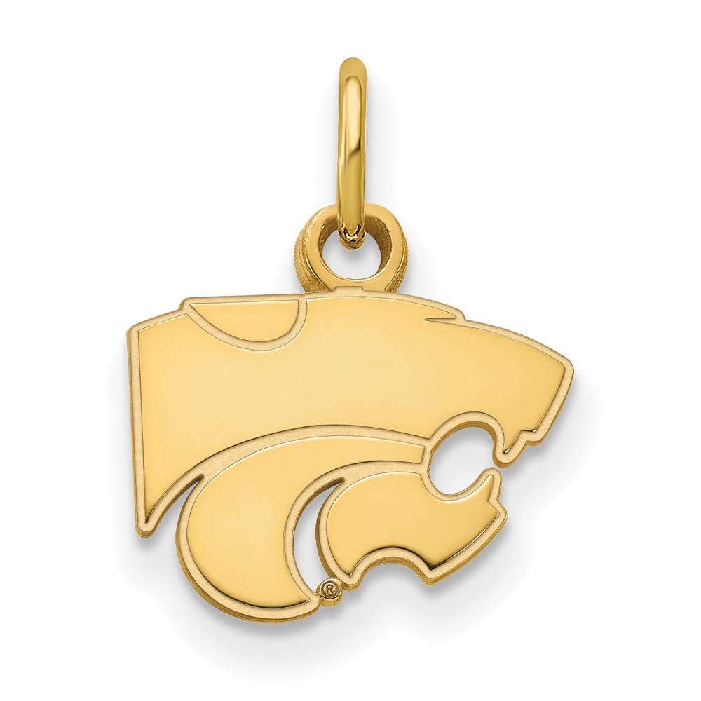 10K Gelbgold Logoart Kansas State University Wildkatze Extra Klein Anhänger