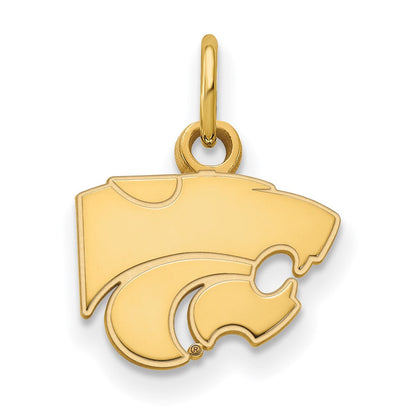 10K Gelbgold Logoart Kansas State University Wildkatze Extra Klein Anhänger