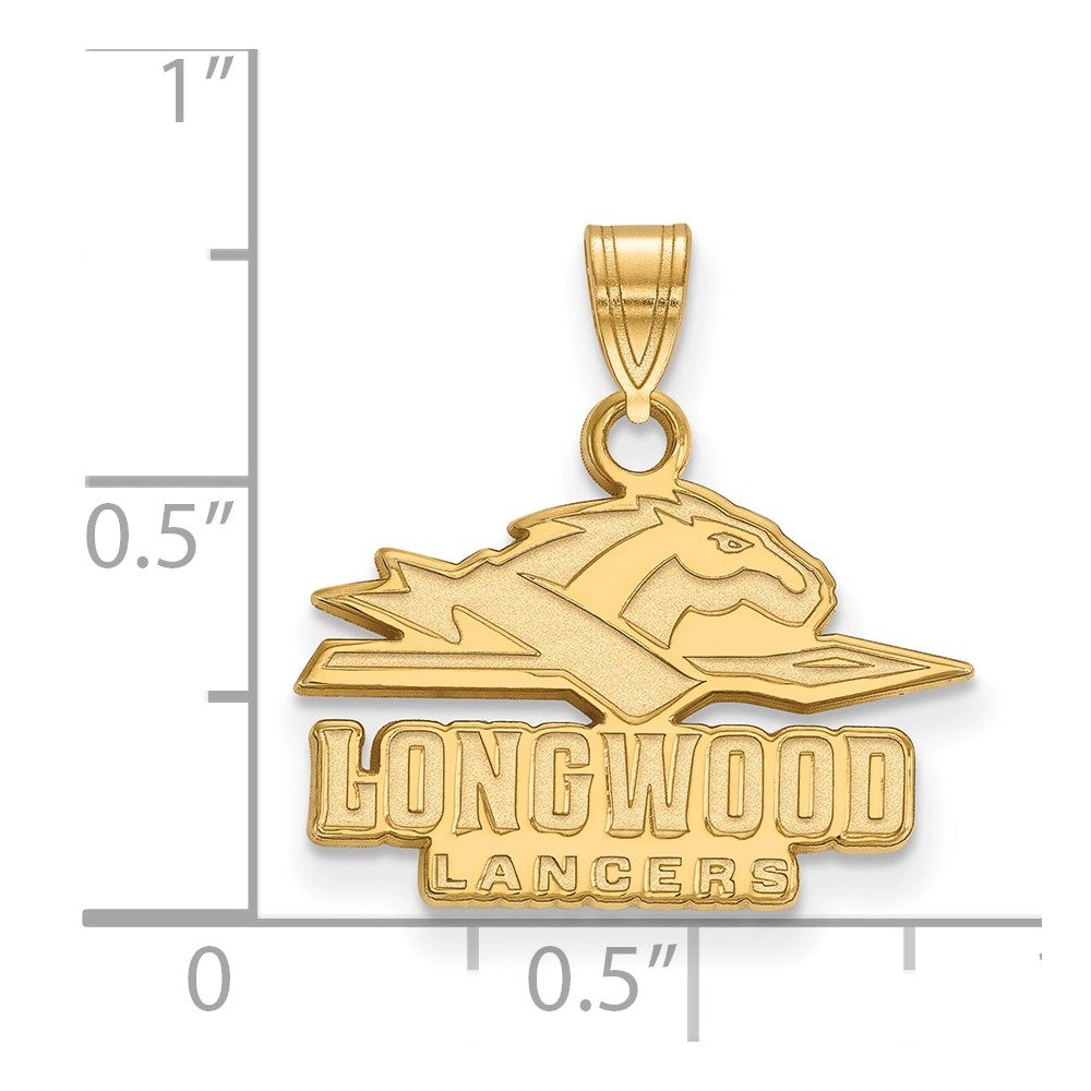 10K Gelbgold Logoart Longwood University Lancers Klein Anhänger