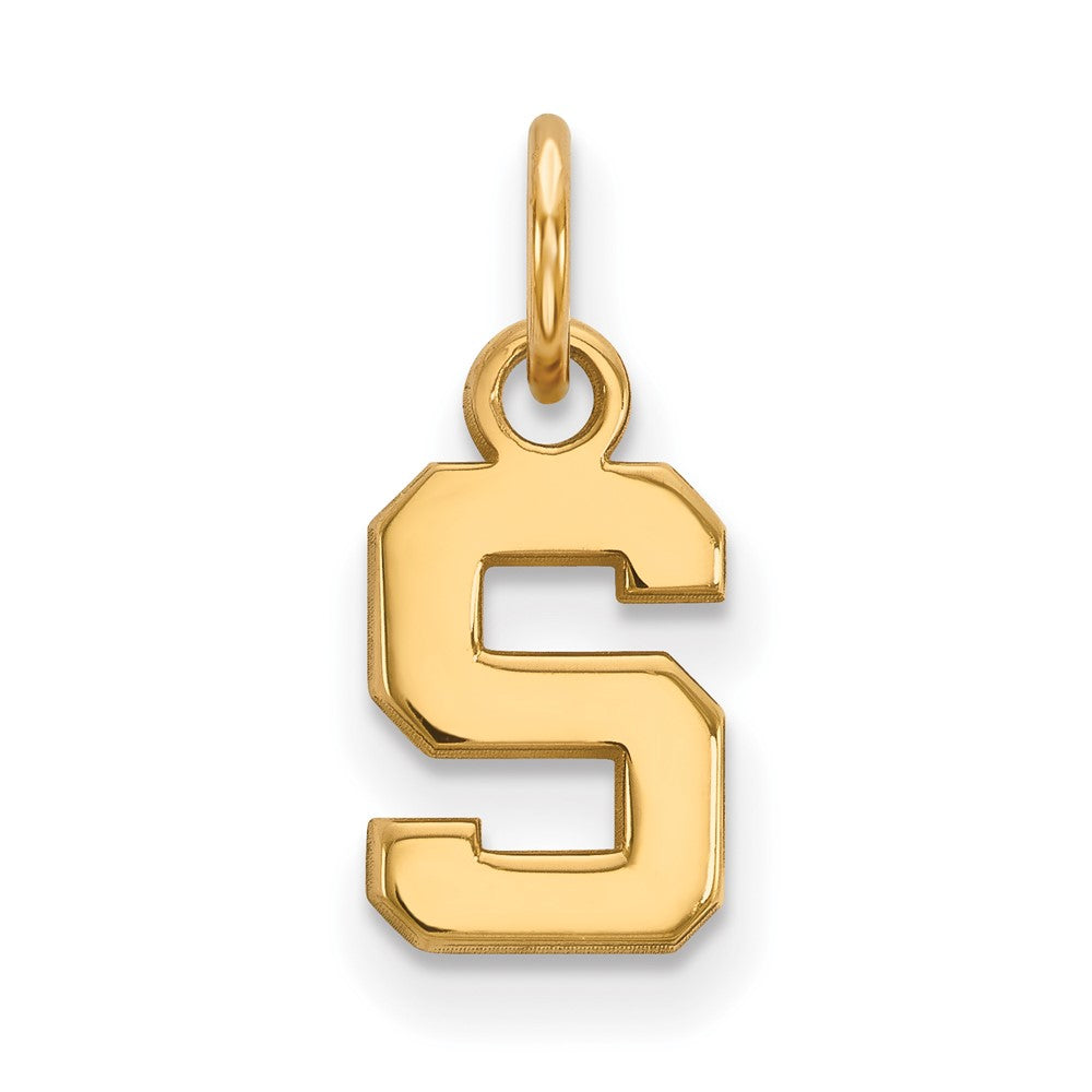 Vergoldet Sterlingsilber Logoart Michigan State University Buchstabe S Extra Klein Anhänger