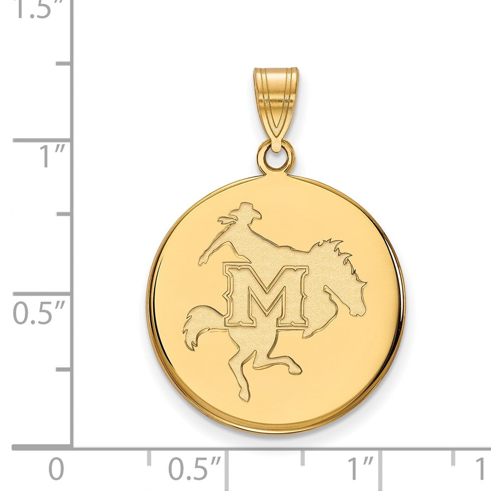 14K Gelbgold Logoart Mcneese State University Groß Plättchen Anhänger