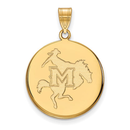 14K Gelbgold Logoart Mcneese State University Groß Plättchen Anhänger