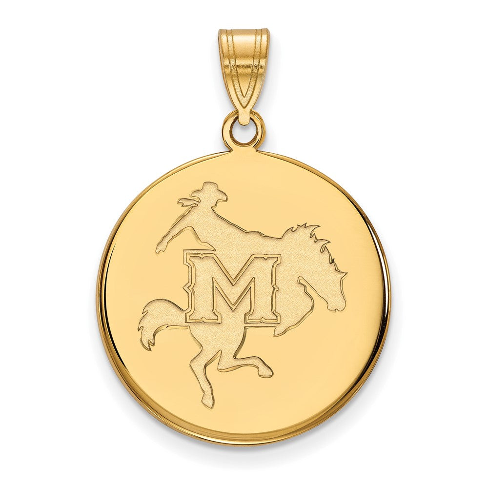 10K Gelbgold Logoart Mcneese State University Groß Plättchen Anhänger