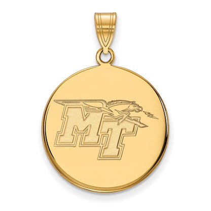 10K Gelbgold Logoart Middle Tennessee State University M T Groß Plättchen Anhänger