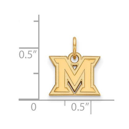 14K Gelbgold Logoart Miami University Ohio Buchstabe M Extra Klein Anhänger