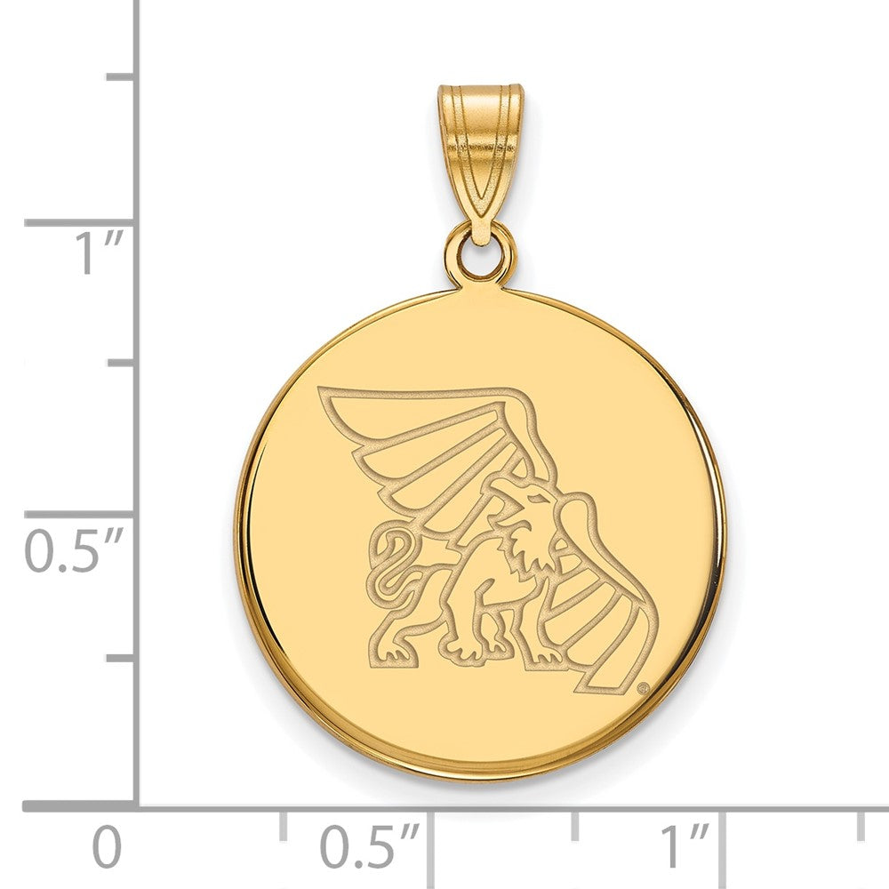 14K Gelbgold Logoart Missouri Western State University Griffon Groß Plättchen Anhänger