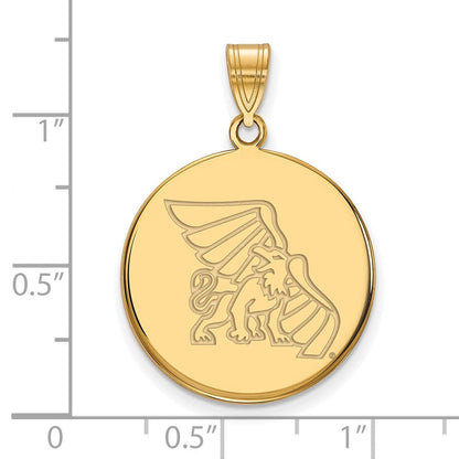 14K Gelbgold Logoart Missouri Western State University Griffon Groß Plättchen Anhänger