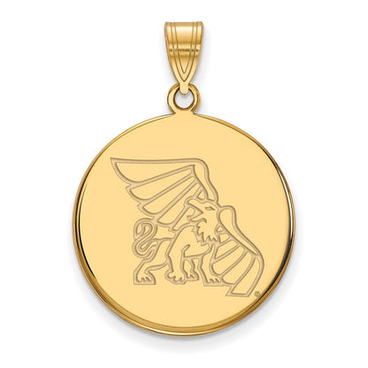 14K Gelbgold Logoart Missouri Western State University Griffon Groß Plättchen Anhänger