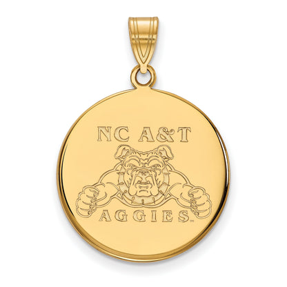 10K Gelbgold Logoart North Carolina A und T Aggies Groß Plättchen Anhänger
