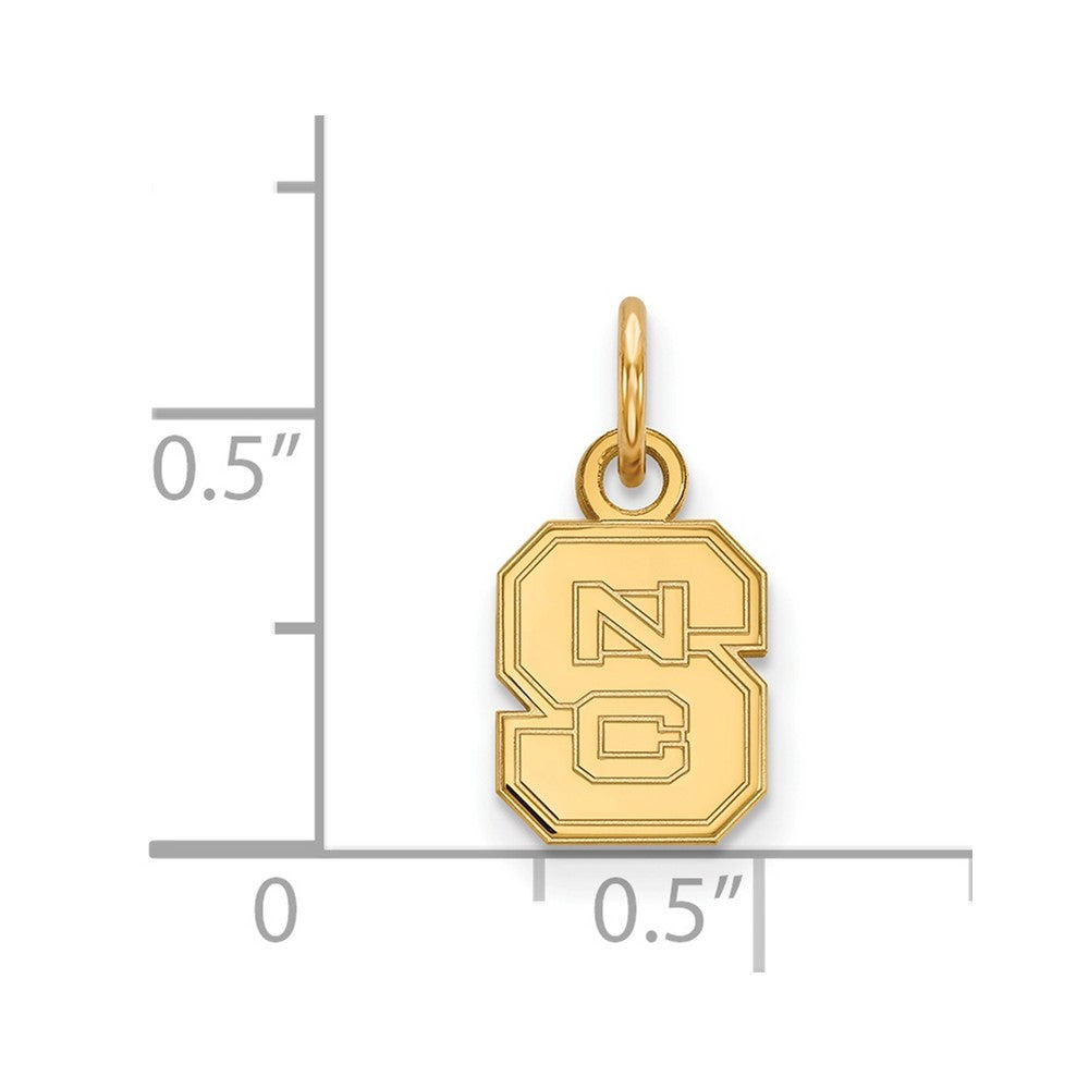 10K Gelbgold Logoart North Carolina State University N C S Extra Klein Anhänger