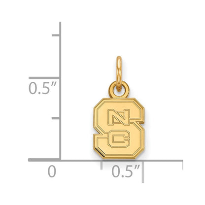 14K Gelbgold Logoart North Carolina State University N C S Extra Klein Anhänger