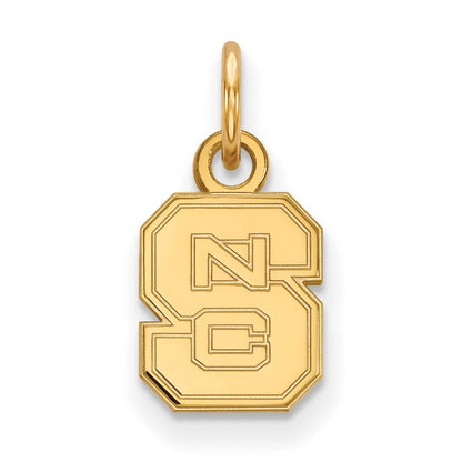 14K Gelbgold Logoart North Carolina State University N C S Extra Klein Anhänger