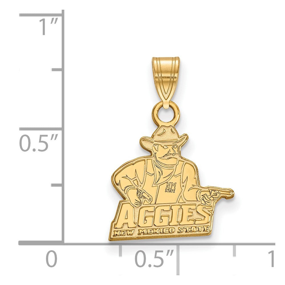 10K Gelbgold Logoart New Mexico State University Aggies Klein Anhänger