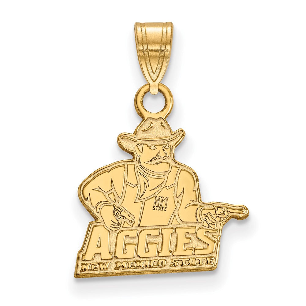 Vergoldet Sterlingsilber Logoart New Mexico State University Aggies Klein Anhänger